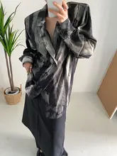 シャツ ユニセックス テーラードカラー パッド入り タイヤイ ドレープ 薄手 ルーズ 着回し UVカット ストリート