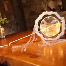 レトロ風 ラグジュアリー 光る扇子【ダンスや撮影・二重構造・花柄デザイン】