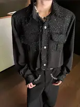 デザイン性のあるレイヤード風長袖シャツ【メンズ・フィット】