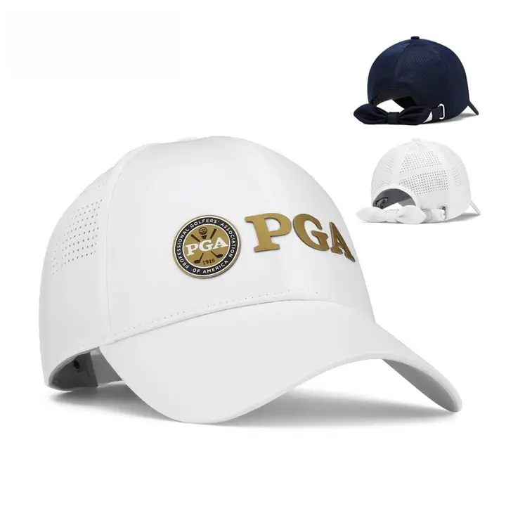 PGA ゴルフ レディース日除けキャップ【通気性・吸汗性・大頭囲】