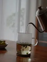高硼珪素ガラスの水差し ハンドル付き お茶 カップ コーヒーカップ アウトドア