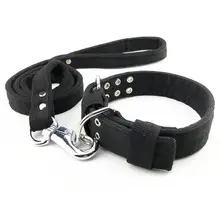 コットン製 犬用首輪とリード【中型・大型犬用・散歩用】（セットアップ対応）