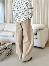 ワイドパンツ メンズ カーキ シングルプリーツ ドレープ感 ルーズ ヴィンテージ カジュアル 春