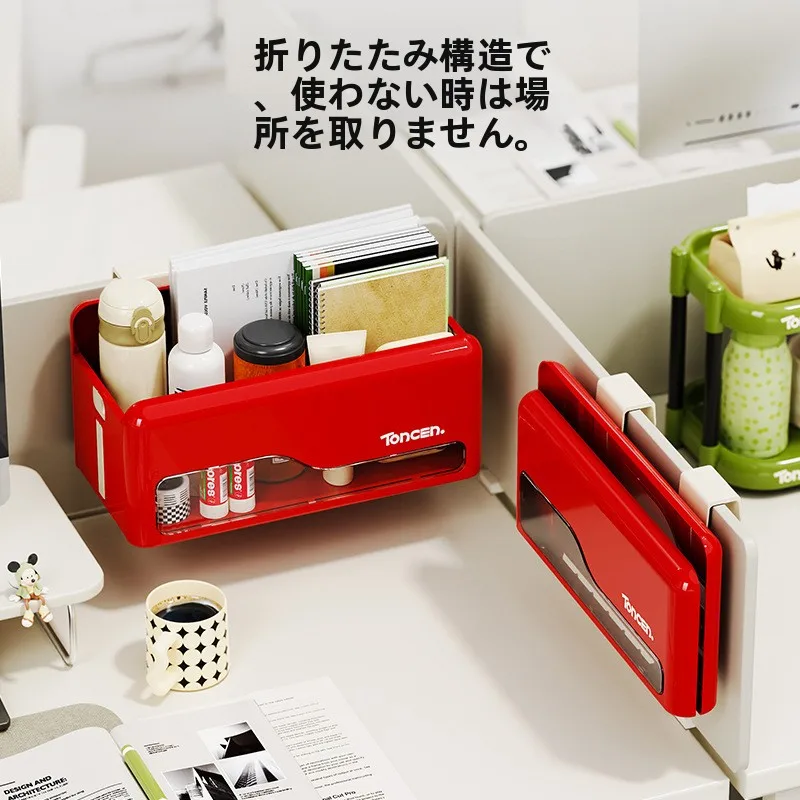 多機能デスク折りたたみ収納ボックス：壁掛け不要でオフィスとキッチンに最適な収納解決策
