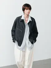 点子織り混合素材の重厚なポケットジャケット【カジュアル・レトロスタイル・長袖】