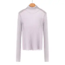 ウール混高領ニットトップス【小さなラメ入り・冬用】