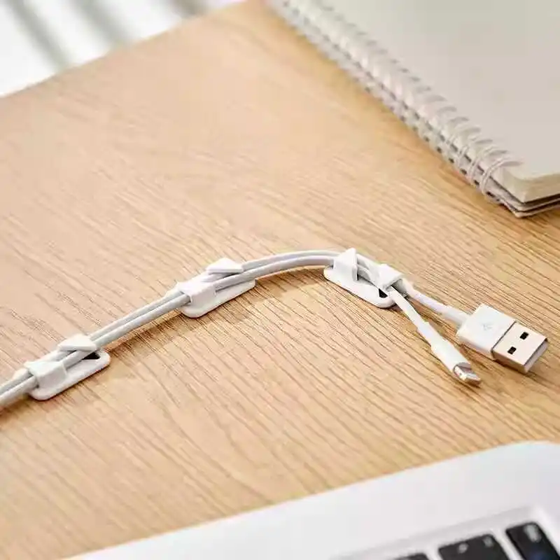 電線固定器【粘着式・穴あけ不要・壁面取付け用】：デスク周りのケーブル整理に最適な収納解決策