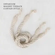 カーテンタイ 手編み 天然素材 リネン ベージュ シンプル モダン インテリア カーテン留め 「OPPAROOM」