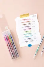 ボールペン ゲルインキ ノック式 透明軸 カラーインク 細字 極細 なめらかな書き心地 「Livework」