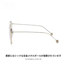 女性用 ゴールドフレーム四角メガネ【カジュアル・ファッション性】