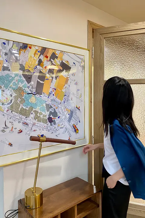 アートシルクスクリーン 若奈 壁画 自由島【リビング・ダイニング用・大判・現代風】