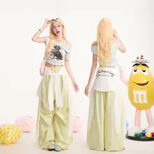 ヴィンテージ風 褶皺 ワイドパンツ【カジュアル・ストリートダンス向け・極上の柔らかさ】（セットアップ対応）