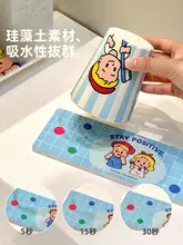 おしゃれな歯磨き粉・歯ブラシスタンド【シリカゲル洗面台マット・電動歯ブラシ収納・水切りマット】