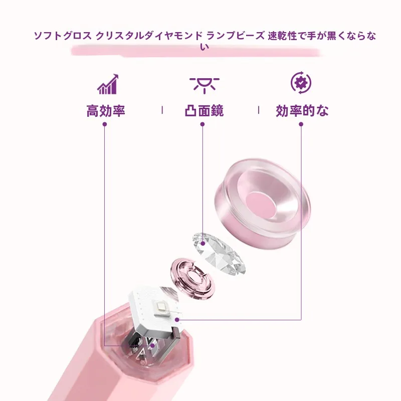 速乾携帯型ネイルランプ：一字型クリスタルデザインの実用性と使用シーン