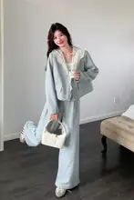 洗練されたデザイン！レーストリムのジャケットとパンツ【春秋用・大人のスタイル・おしゃれ】（セットアップ対応）