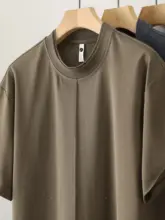 Tシャツ メンズ 半袖 切り替えデザイン 重ね襟 フェイクレイヤード シンプル 立体的なシルエット トップス