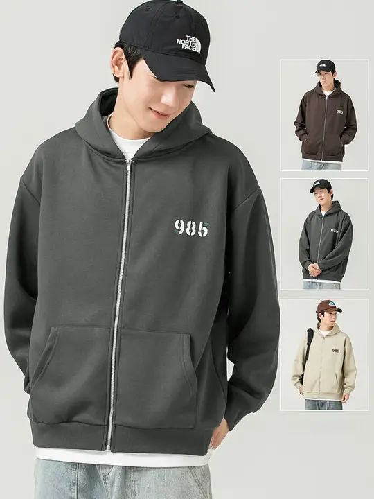 WOODSOON アメリカンルーズカーディガン風スウェットシャツ