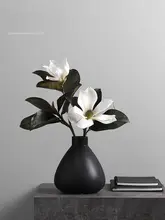 現代風シンプルデザイン花瓶【黒白陶器・インテリア装飾用】