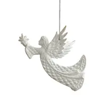 白色の異形飾り 金粉の天使の翼の掛け飾り【クリスマスツリー用・装飾品】