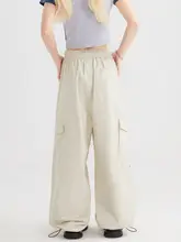 Remedie アメリカンレトロドローストリングカーゴパンツ【ストリート・ヒップホップ・ワイドレッグ】