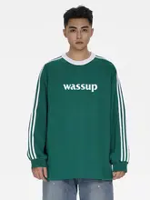 スウェット ユニセックス クルーネック 長袖 ロゴ ヘビーオンス アメカジ ヴィンテージ ストリート 春秋「WASSUP」