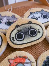 かわいい猫イラストのキッチンクリーナー【木材パルプ・掃除用スポンジ・多用途】