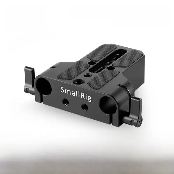 汎用15mmダブルホールパイプクランプ用アクセサリーベースプレート【クイックリリース・コンパクト設計】（セットアップ対応）