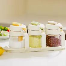 SHUEHO 密閉防潮ガラス調味料入れ【キッチン用・収納ボックス】