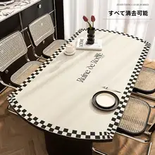 防水・防油・防熱素材使用の楕円形テーブルマット【洗浄不要・高級感・ソファ用】