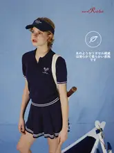 夏季レトロ風 ライセール天絲の軽量通気性スポーツPOLOシャツ【女性用・テニスウェア】