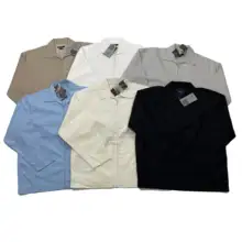 リネン素材のアメリカンクラシック風ビンテージ大きいサイズのラフなジップアップジャケット【春秋用・薄手・翻領デザイン】