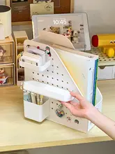 デスク用 多孔ボード ブックスタンド【学生向け・教科書収納・分類整理用】