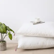 全棉製 サテン羽毛フリース枕【柔らかい・北欧スタイル・シングル用・2個セット】