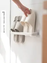 穴あけ不要の壁掛けスリッパラック【浴室用・水切り機能・収納】