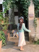 白色レースのケーキスカート【夏用・女性・細見え・小柄向け・お出かけスタイル】