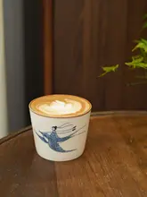 手描きの青花デザイン 陶磁器製コーヒーカップ【高級感のある景徳鎮製】