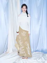 流れる雲を感じる！オフショルダーリブニットTシャツ【フィット感・長袖】