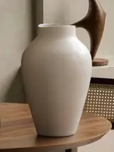 白色の陶器製花瓶【モダンデザイン・インテリア用・水耕栽培対応】