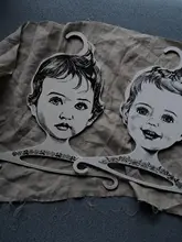 19世紀60年代ドイツ製ビンテージ赤ちゃんの鉛筆画肖像フック（セットアップ対応）