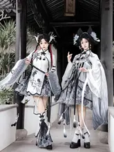 中国風ロリータ 盤扣ブラウスとキャミワンピース【ツインデザイン・旗袍風】（セットアップ対応）