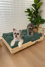 ペットベッド 犬 猫 大中小型 雪ニール 洗える クラウドコットン 天然木
