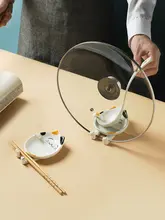 鍋ふたスタンド 食器収納 家庭用セラミック カートゥーンスタイル