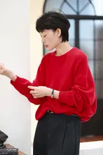極上の柔らかさの山羊毛ニットセーター【ラウンドネック・ルーズフィット・厚手】
