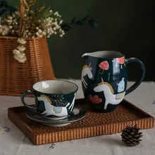 持つカップ コーヒーカップ 家庭用食器 陶器 手描きデザイン感