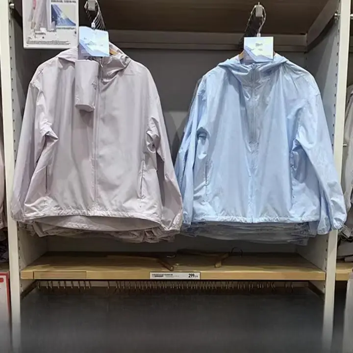 女性用防紫外線フード付き薄手ジャケット【携帯性抜群・夏用】