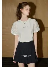 甘美な印象のパフスリーブTシャツ【女性用・ショートスリーブ・個性的デザイン】