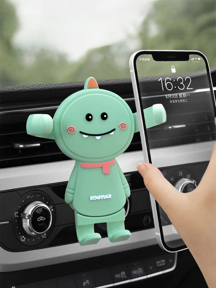 車載スマホホルダー【エアコンベント取り付け・ナビゲーション支持・カートゥーンデザイン】