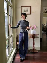フィット腰ゴム仕様の弯刀パンツ【秋用・カジュアル・レディース】（セットアップ対応）