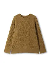 立体編みデザインの厚手ウールセーター【極上の柔らかさ・高品質・ニット】