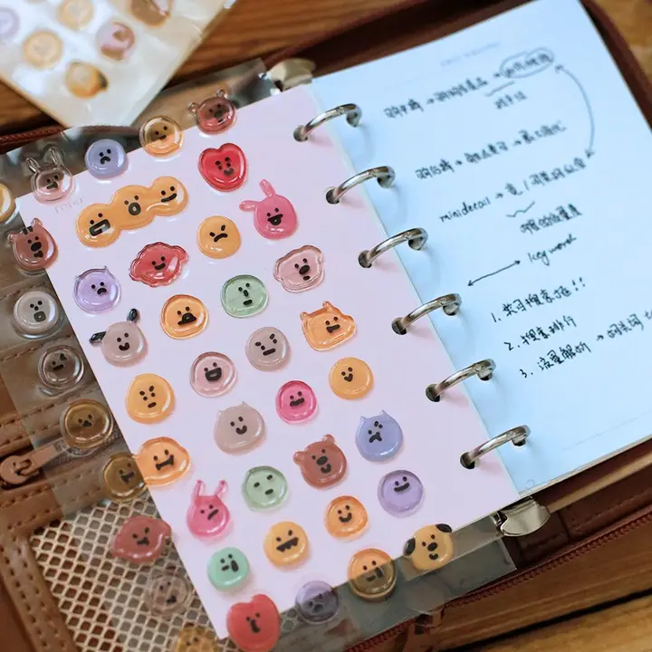 立体ステッカー 可愛い 表情 PVC 防水 スマホ タブレット デコ 韓流「BONITO」